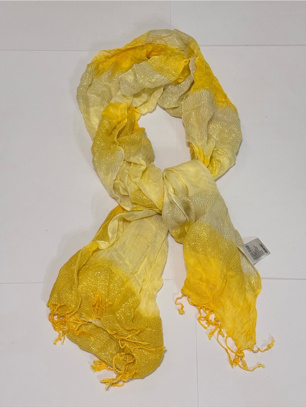 Claire's Yellow Ombre Shimmery Scarf